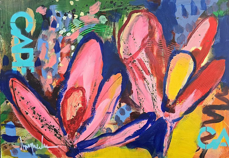 Vibrant Floral Abstract art print by Angela Maritz for $57.95 CAD