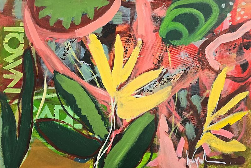 Vibrant Floral Abstract art print by Angela Maritz for $57.95 CAD