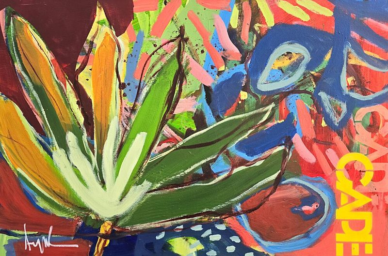 Colorful Plantscape art print by Angela Maritz for $57.95 CAD