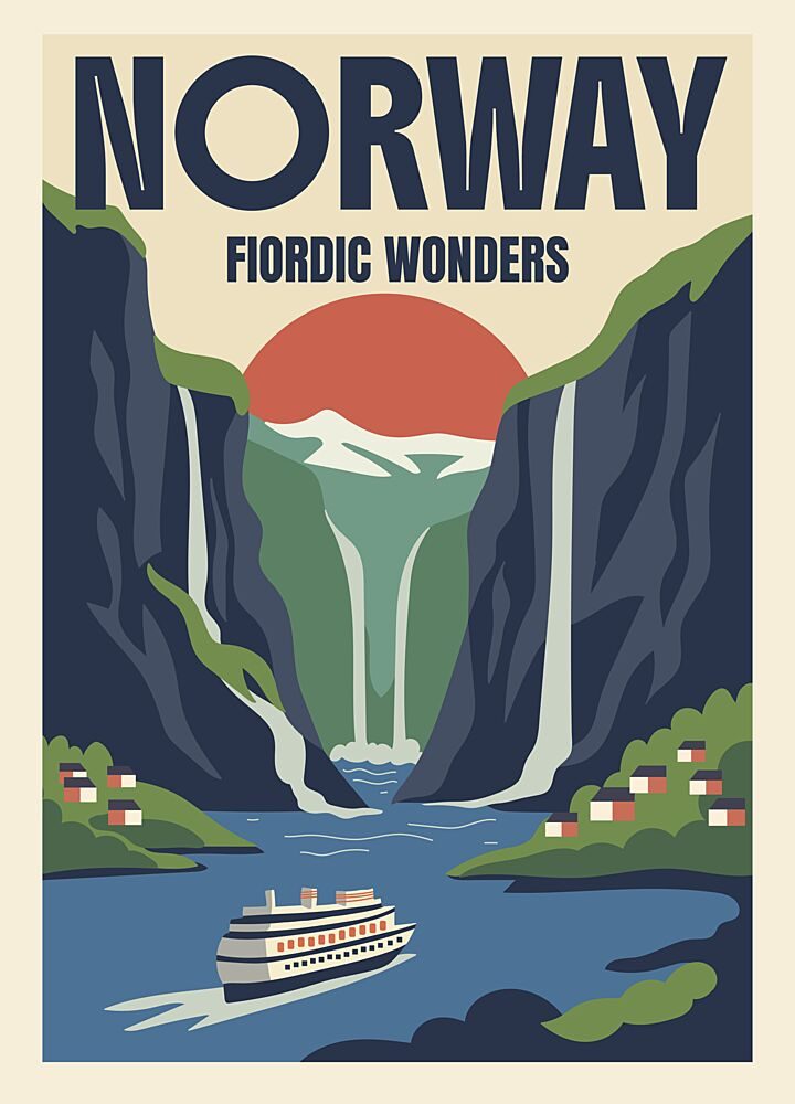 Scenic Fjord Cruise art print by Marika Barsrsind for $57.95 CAD