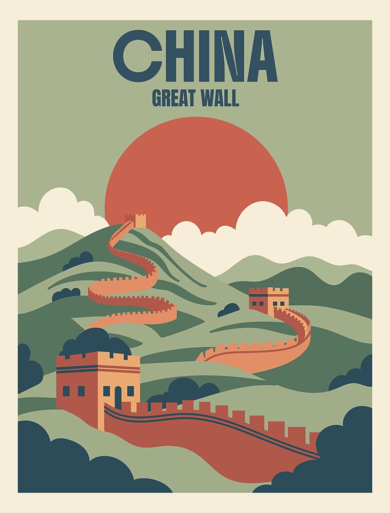 Great Wall Sunset art print by Marika Barsrsind for $57.95 CAD