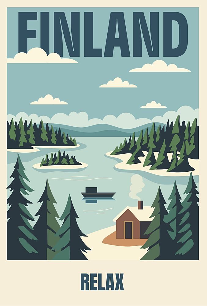 Relaxing Finland Landscape art print by Marika Barsrsind for $57.95 CAD