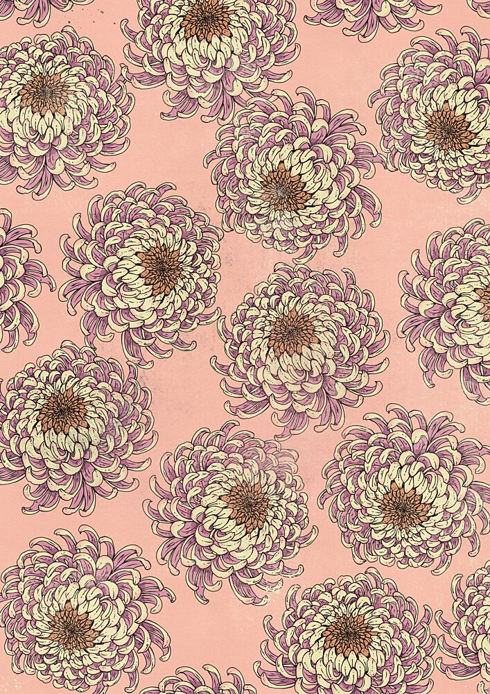 Vintage Pink Chrysanthemums art print by Nicholas for $57.95 CAD