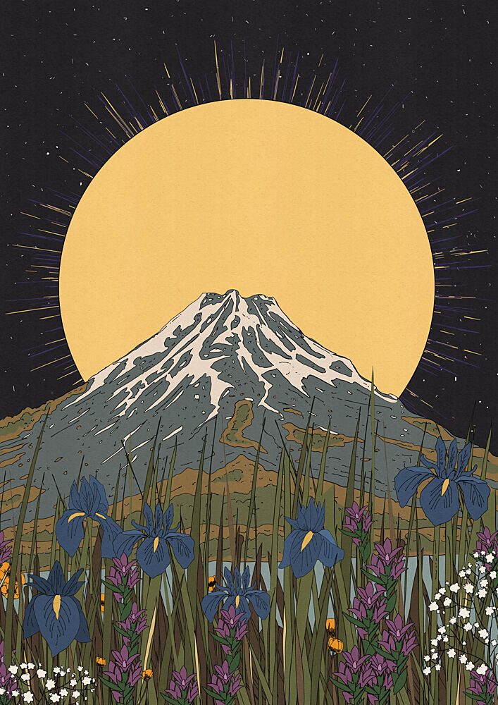 Mount Fuji Golden Sun art print by Nicholas for $57.95 CAD