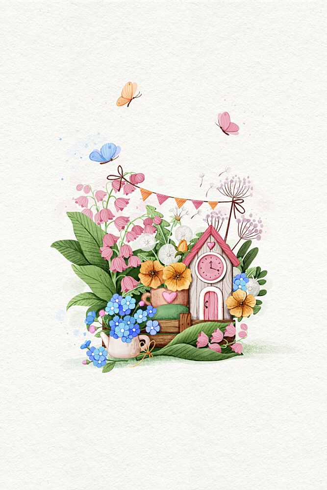 Colorful Cottage Garden art print by Xuan Thai for $57.95 CAD
