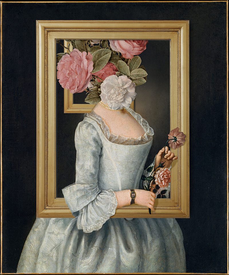 Surreal Framed Floral Lady art print by Marja van den Hurk for $57.95 CAD