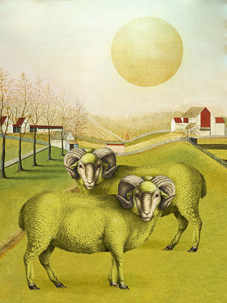 The Green Sheep art print by Marja van den Hurk for $57.95 CAD