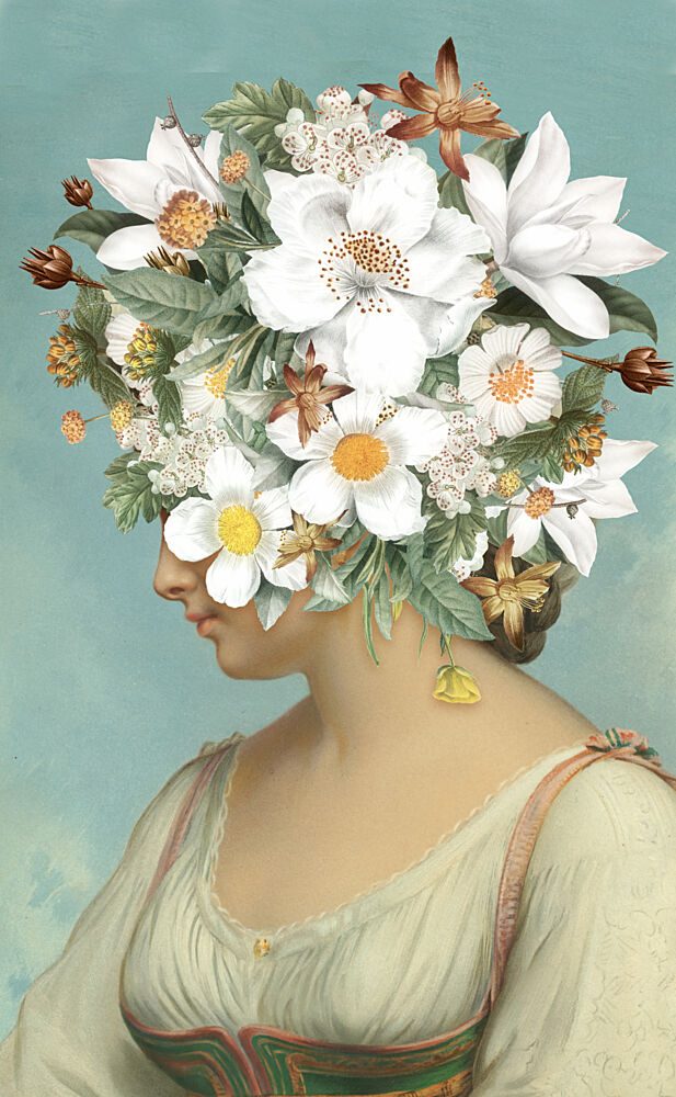 Elegant Floral Profile art print by Marja van den Hurk for $57.95 CAD