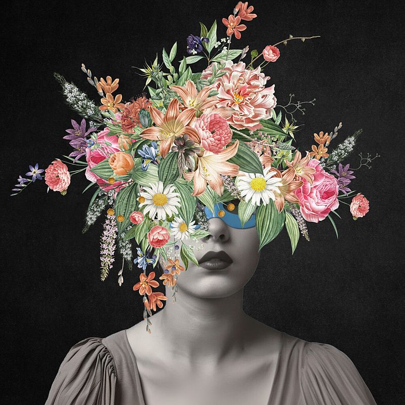Mysterious Floral Portrait art print by Marja van den Hurk for $57.95 CAD