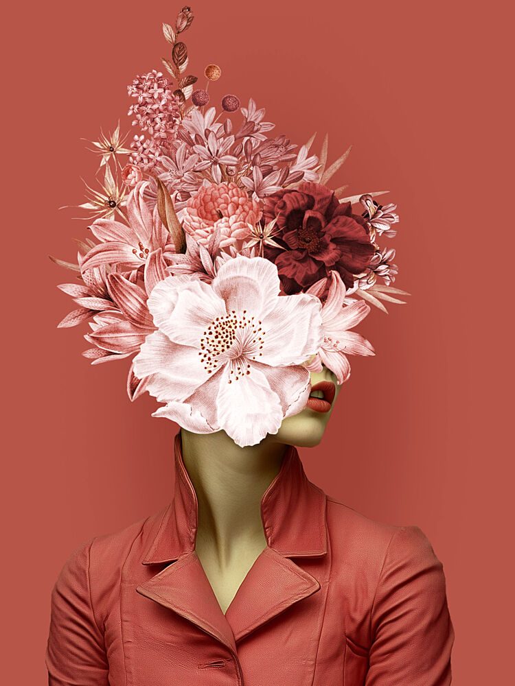 Elegant Floral Portrait art print by Marja van den Hurk for $57.95 CAD