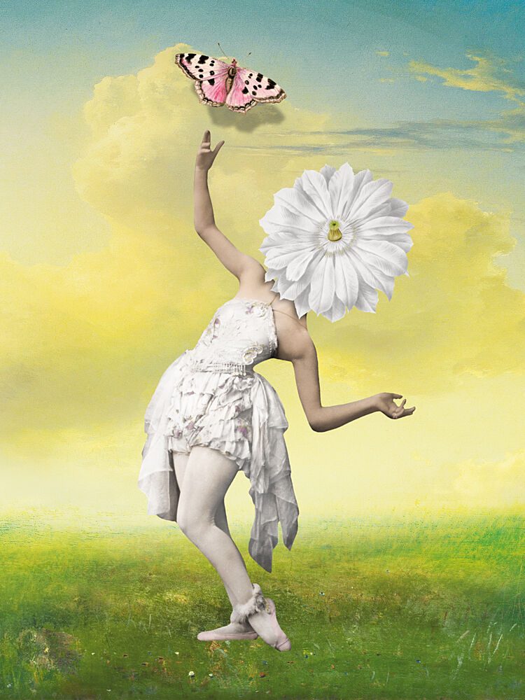Graceful Flower Butterfly art print by Marja van den Hurk for $57.95 CAD