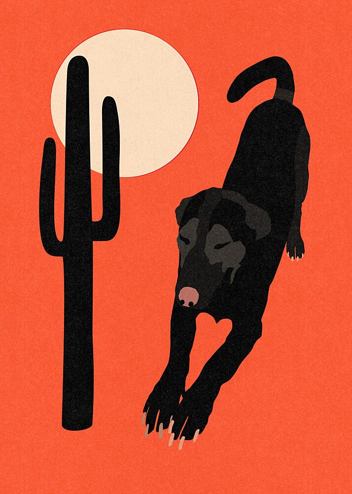 Black Desert Dog art print by Rosi Feist for $57.95 CAD