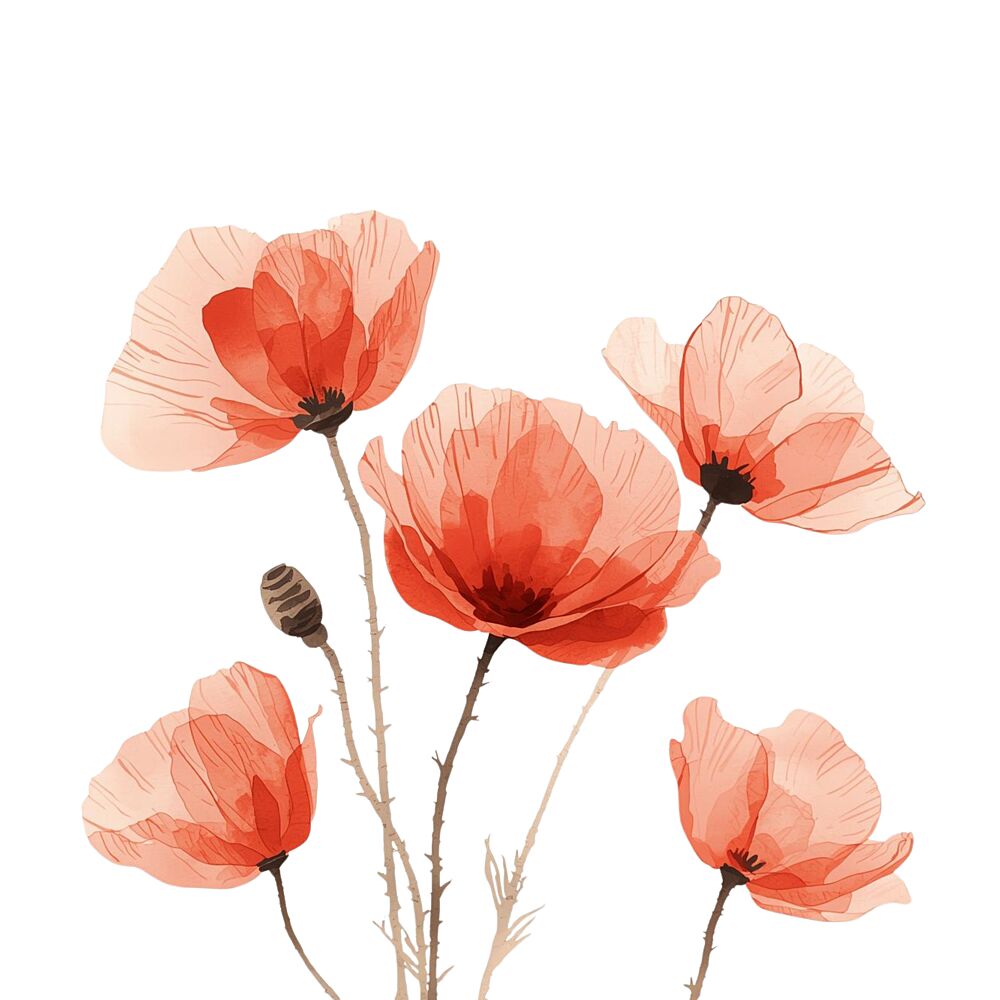Delicate Red Poppies art print by Ohkimiko for $57.95 CAD
