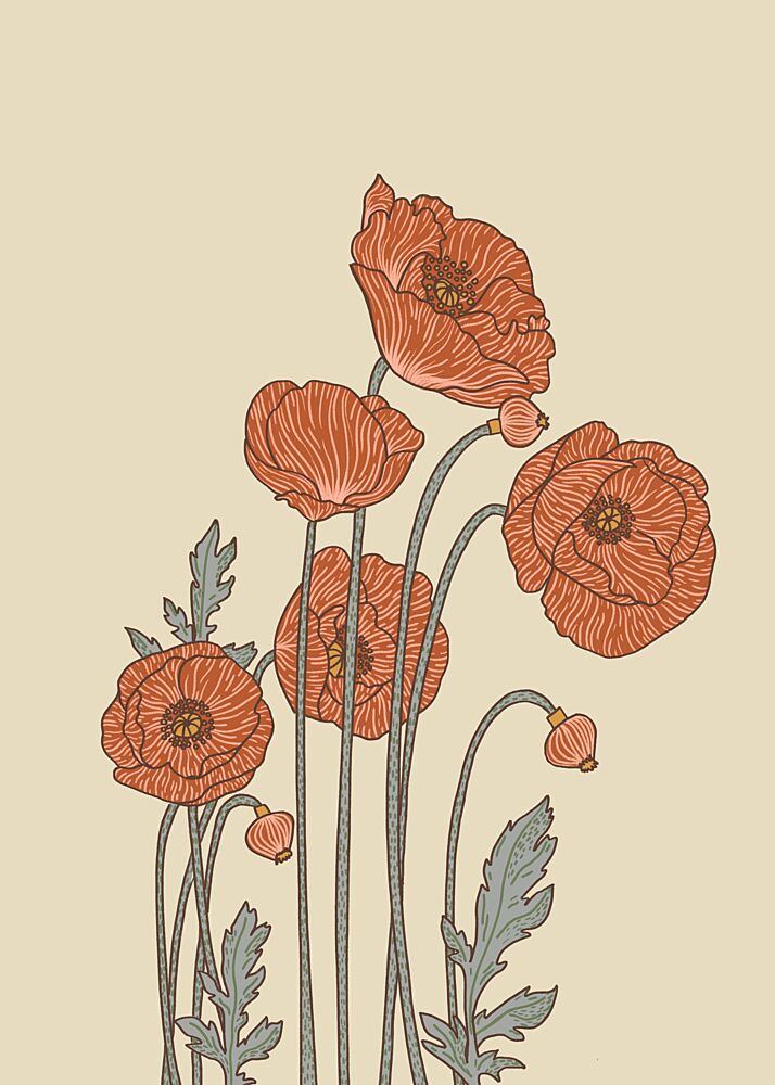 Elegant Poppy Blooms art print by Elsa Natterdal for $57.95 CAD