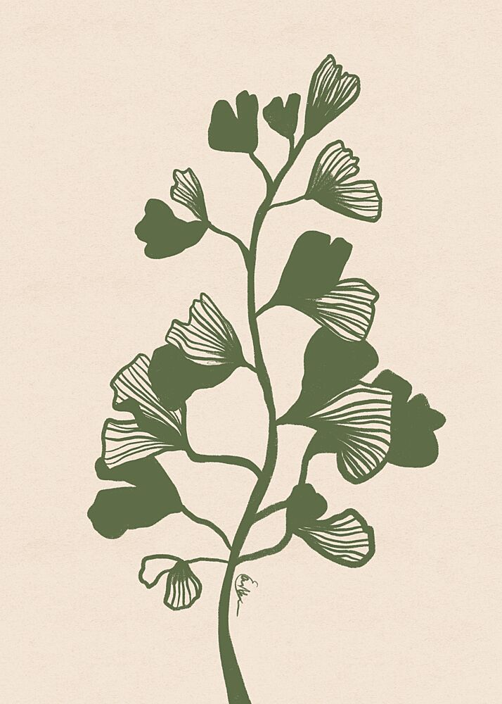 Ginkgo Botanical Branch art print by Elsa Natterdal for $57.95 CAD