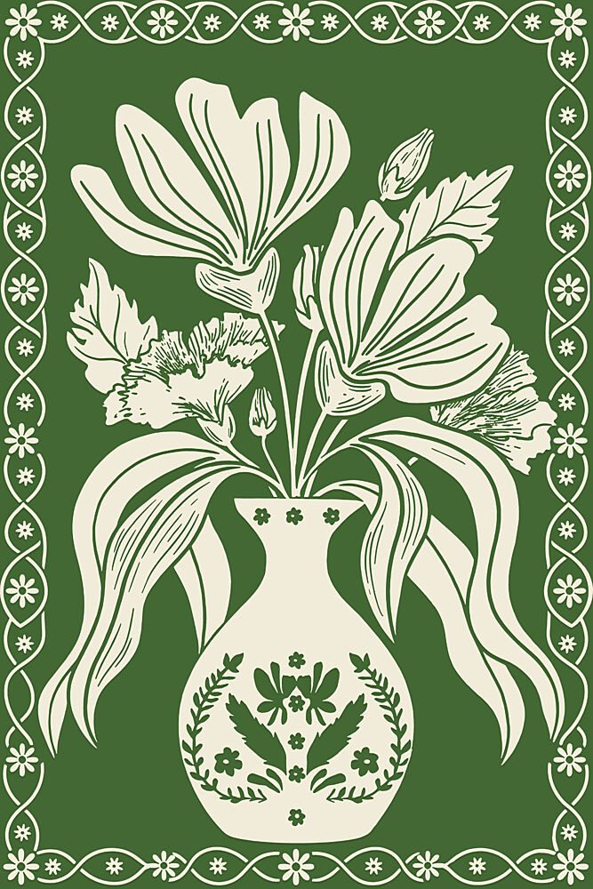 Elegant Floral Vase art print by Casa Cartissi for $57.95 CAD