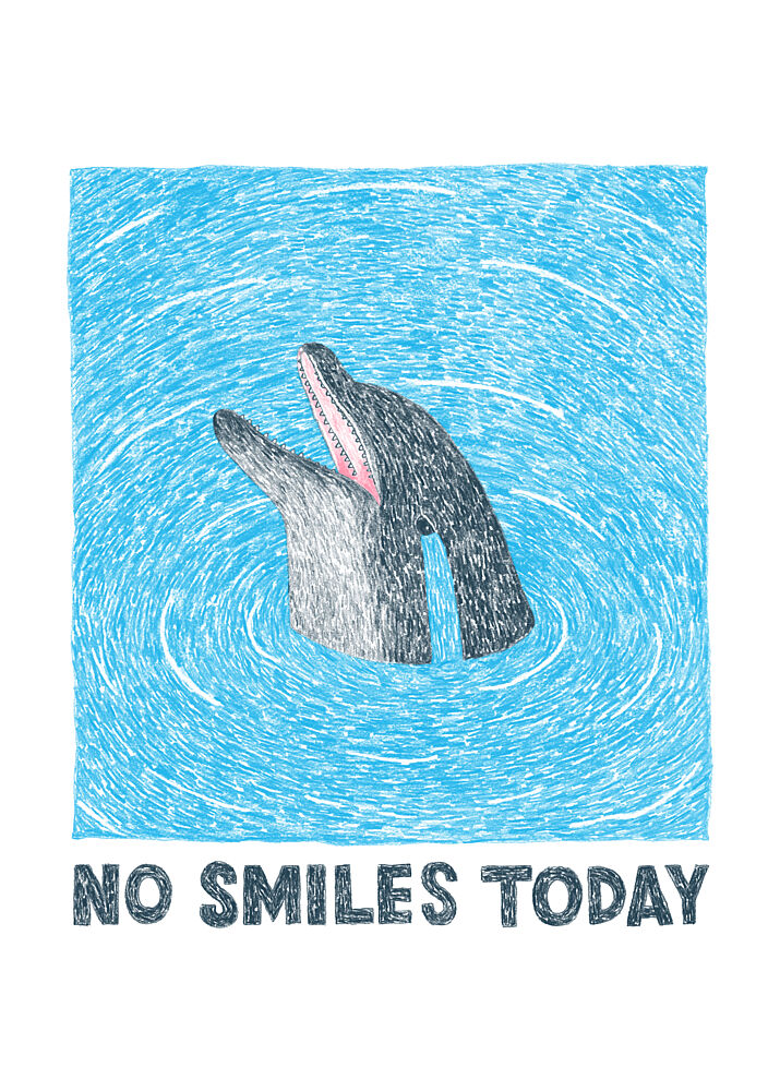 Dolphin No Smiles Today art print by Martina Scott for $57.95 CAD