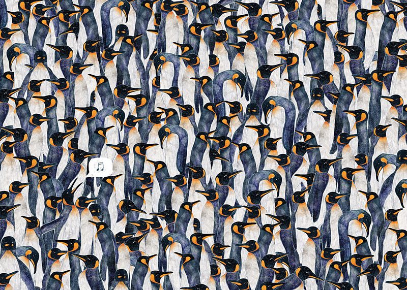 Singing King Penguins art print by Martina Scott for $57.95 CAD