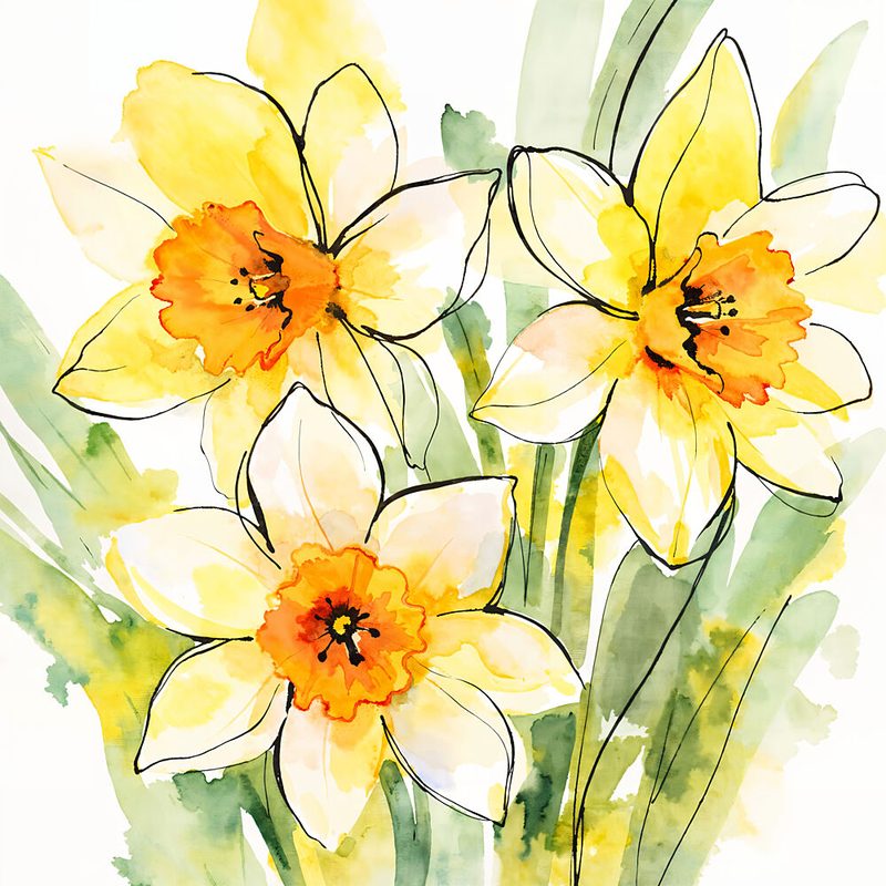 Yellow Daffodils in Bloom art print by Natalie Bruns for $57.95 CAD