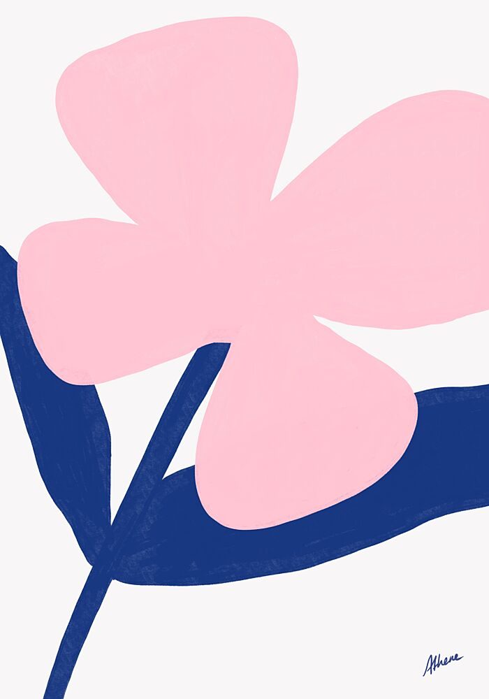 Pink and Blue Flower art print by Athene Fritsch for $57.95 CAD