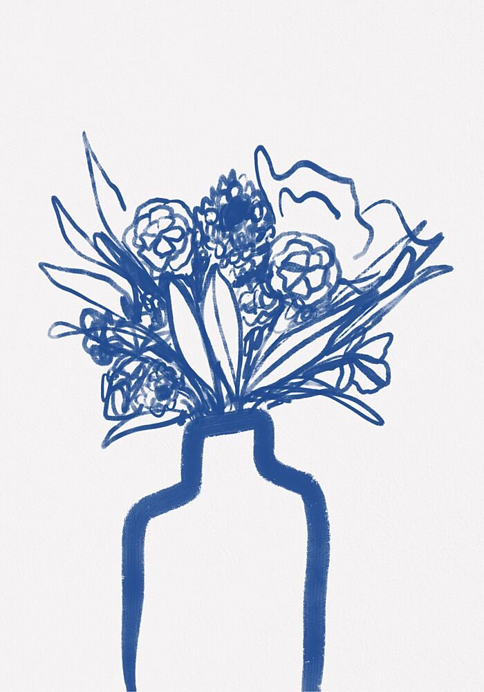Blue Flowers in Vase art print by Athene Fritsch for $57.95 CAD