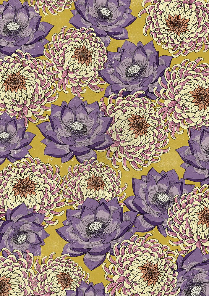 Purple Lotus Gold Bloom art print by Nicholas for $57.95 CAD