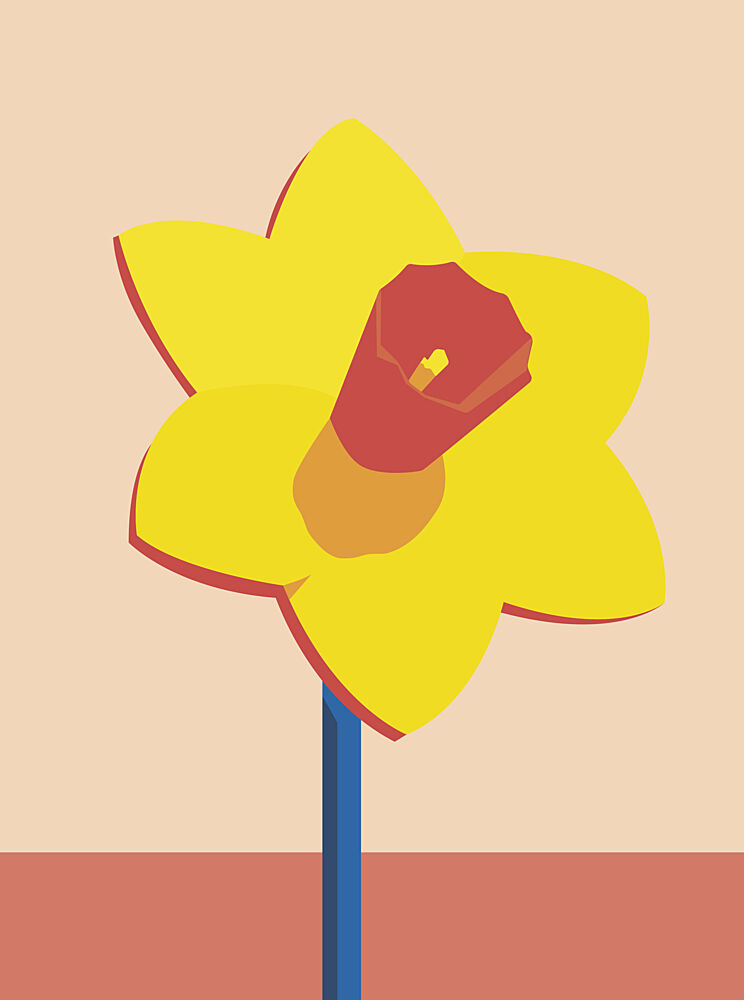 Modern Yellow Daffodil art print by Daria Ivanovna for $57.95 CAD