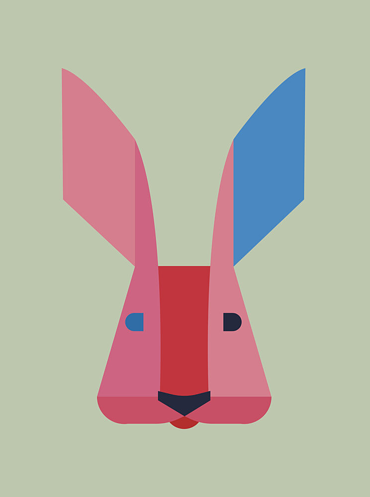 Colorful Geometric Rabbit art print by Daria Ivanovna for $57.95 CAD