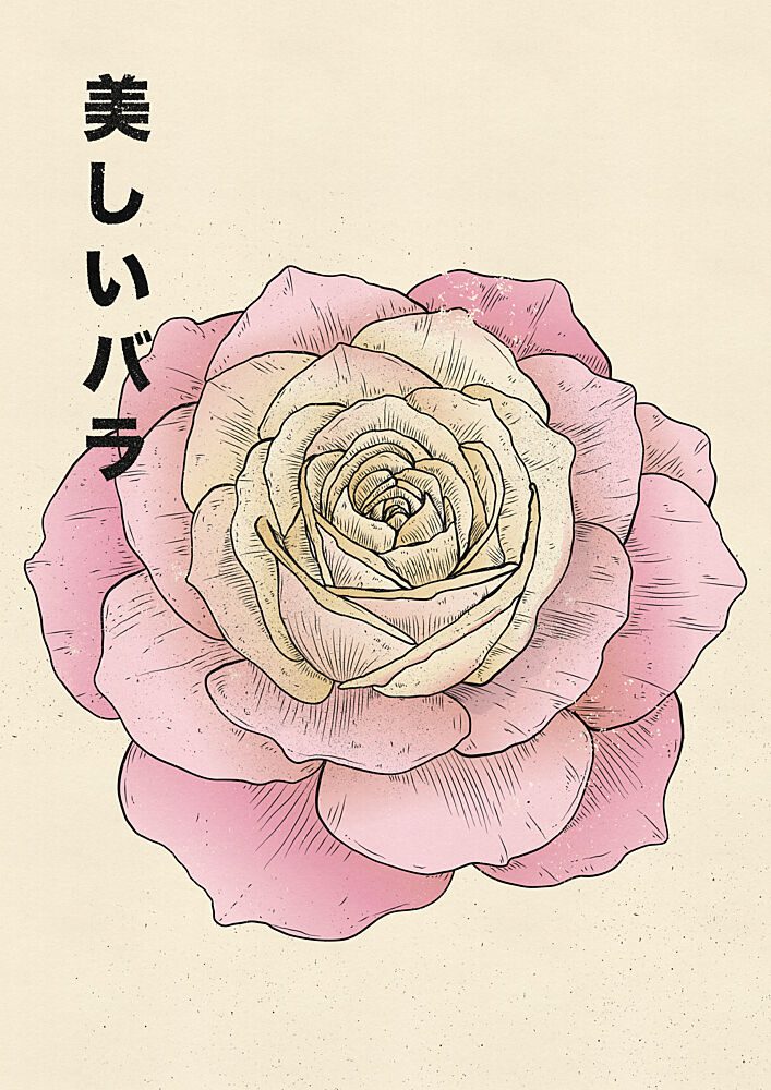 Beautiful Japanese Rose art print by Nicholas for $57.95 CAD