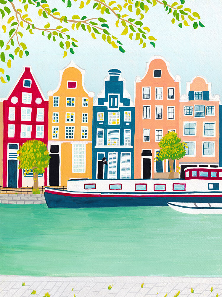 Colorful Canal Houses art print by Zarish Chaudhry for $57.95 CAD