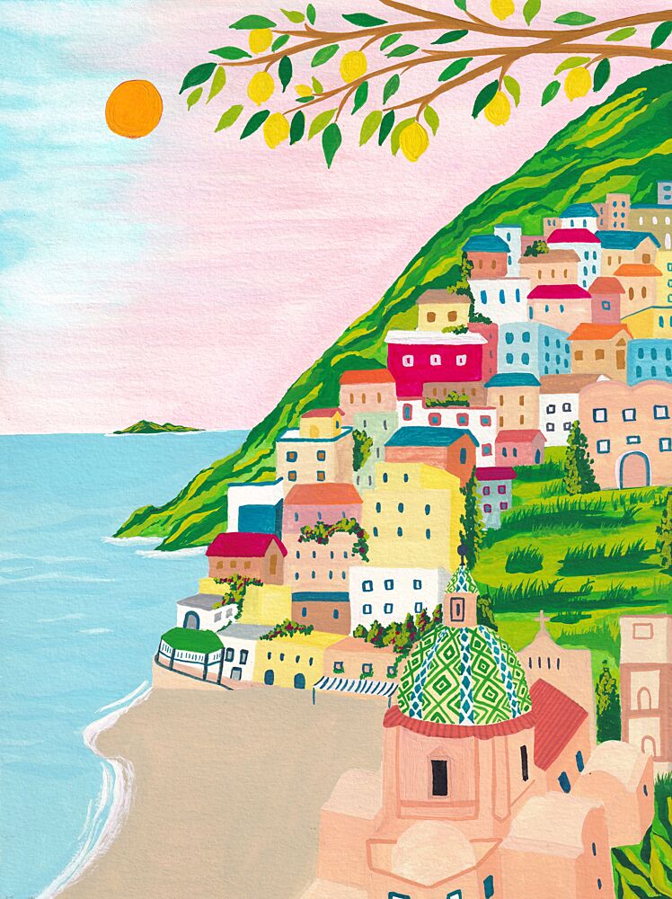 Lemons over Positano art print by Zarish Chaudhry for $57.95 CAD