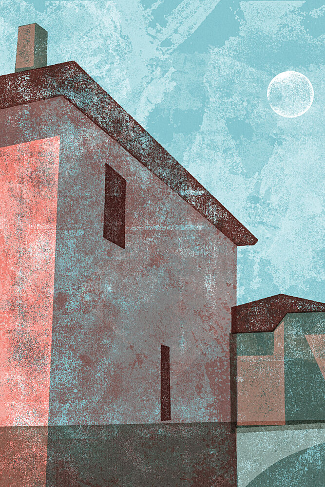 Moonlit House Reflection art print by Apostrofo Design for $57.95 CAD