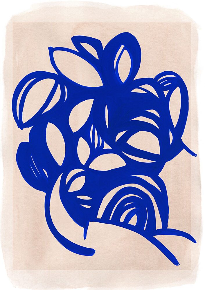 Blue Abstract Floral art print by Jenja Braun for $57.95 CAD