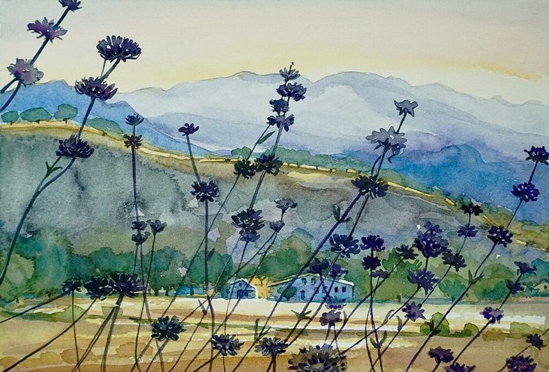 Lavender Mountain View art print by Luisa Millicent for $57.95 CAD
