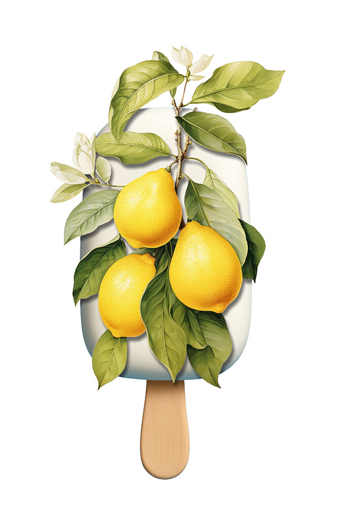 Fresh Lemon Popsicle art print by Marja van den Hurk for $57.95 CAD