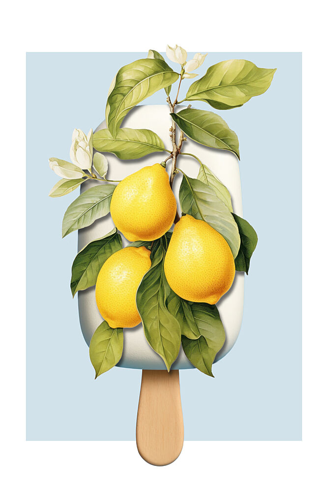 Refreshing Lemon Pop art print by Marja van den Hurk for $57.95 CAD