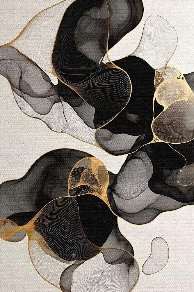 Flowing Black Gold art print by Miguel Bruzual for $57.95 CAD