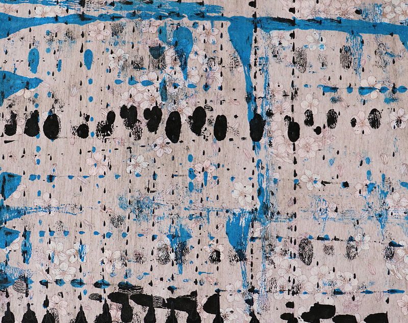 Abstract Blue Floral Drips art print by Santhosh Ch for $57.95 CAD
