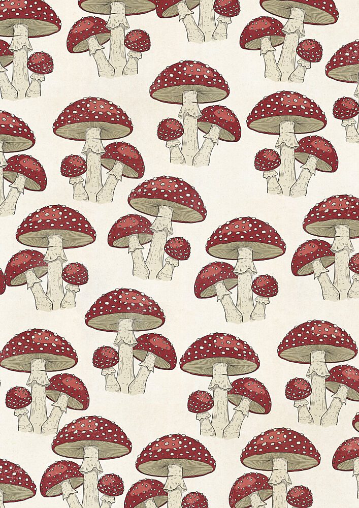 Whimsical Mushroom Pattern art print by Nicholas for $57.95 CAD
