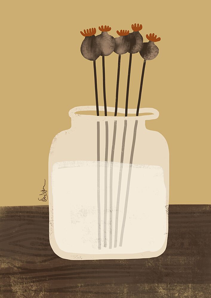 Dried Poppy Pods Vase art print by Elsa Natterdal for $57.95 CAD