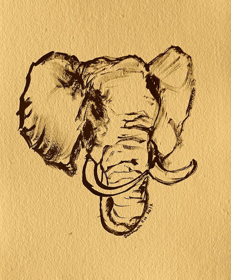Wild Elephant Sketch art print by Santhosh Ch for $57.95 CAD