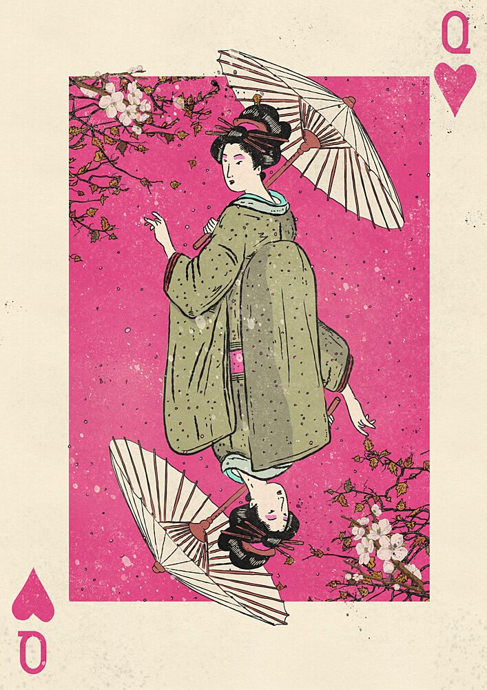 Cherry Blossom Geisha art print by Nicholas for $57.95 CAD