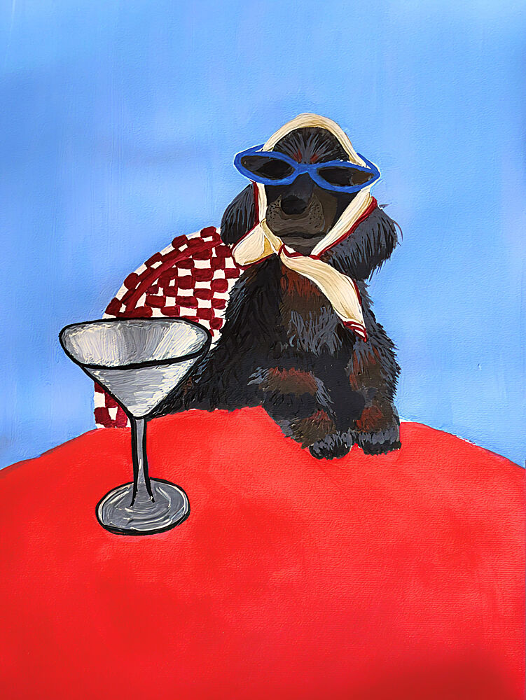 Stylish Poodle Martini art print by Idah Christina for $57.95 CAD