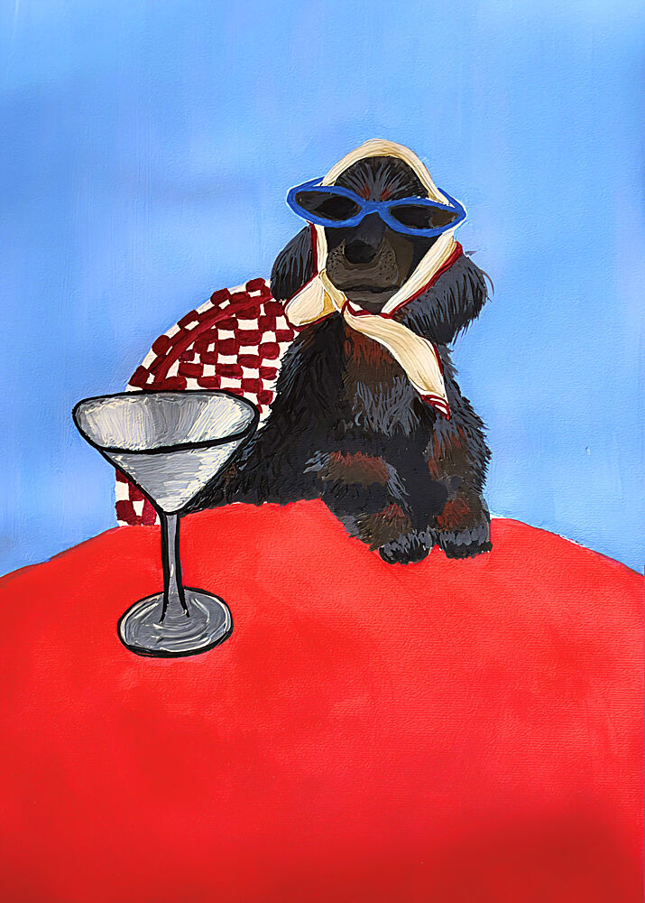 Stylish Poodle Martini art print by Idah Christina for $57.95 CAD