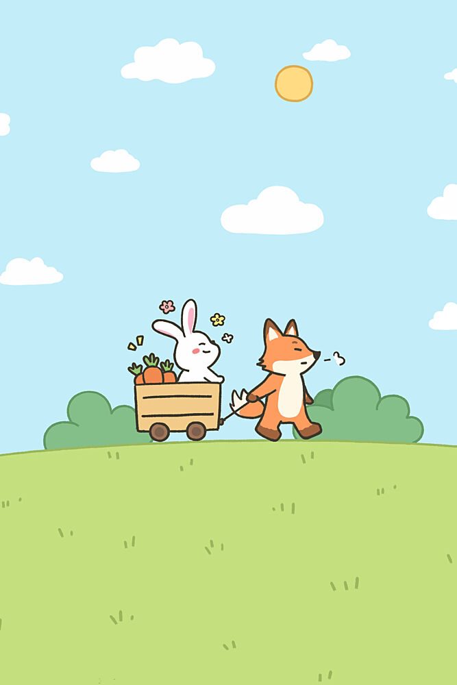 Fox and Rabbits Journey art print by Xuan Thai for $57.95 CAD