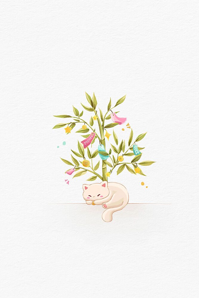 Dreamy Cat and Bamboo art print by Xuan Thai for $57.95 CAD