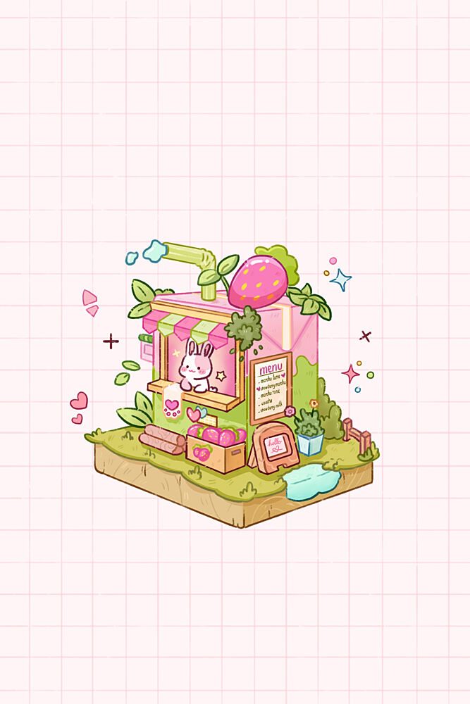 Sweet Strawberry Bunny Stand art print by Xuan Thai for $57.95 CAD