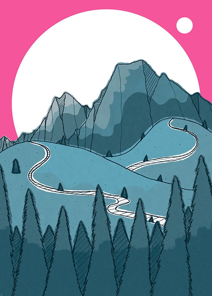 Pink Sky Mountains art print by Stephen Wade for $57.95 CAD