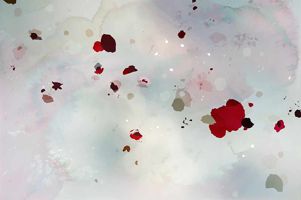 Dreamy Crimson Splashes art print by Miriam Stayte for $57.95 CAD