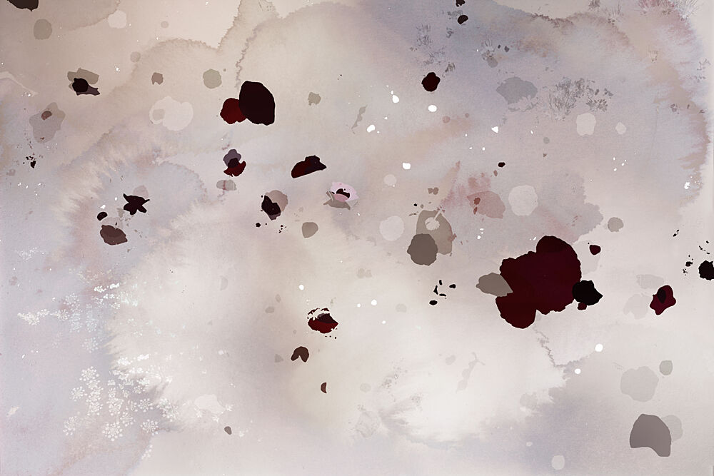Deep Red Abstract Splatter art print by Miriam Stayte for $57.95 CAD